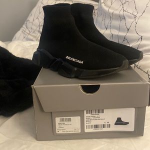 Balenciaga sock sneakers size 8 = 38. Too big for me only worn twice